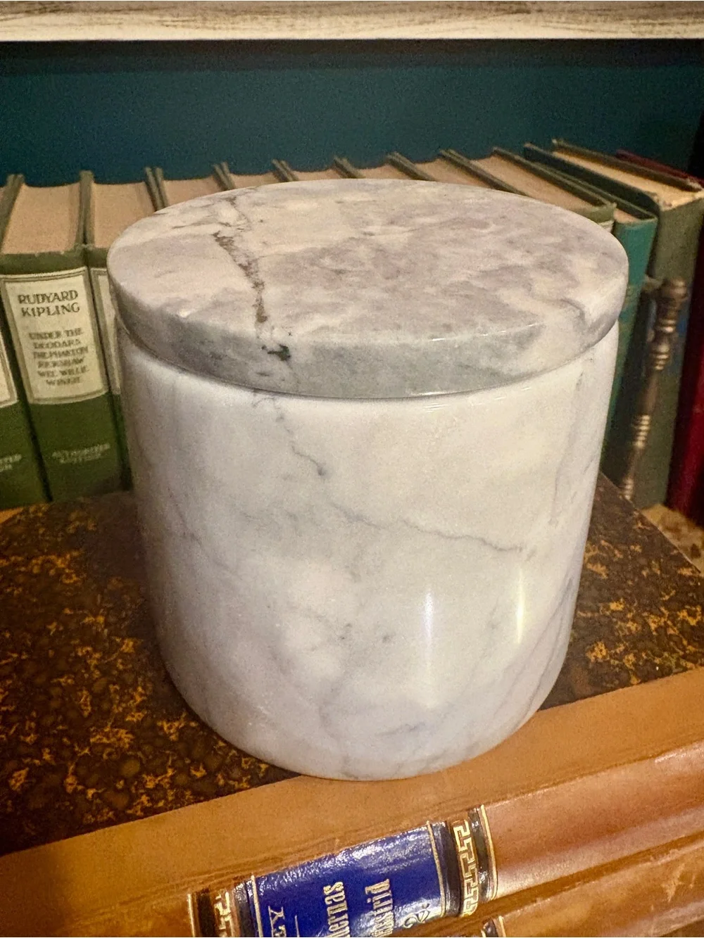 Marble Ceramic Lidded Jar or Canister